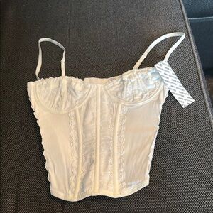 Urban Outfitters Cream Lace Corset Top